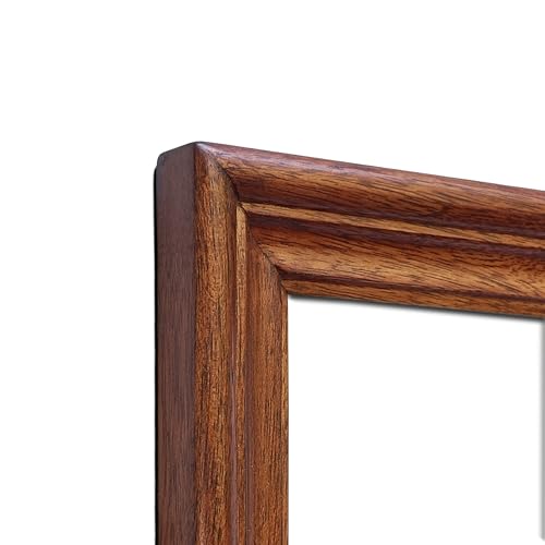 Image of Handmade Wooden Rectangular Photo Frame,5 x 7 inch Display for Artworks,Pictures & Photos of Your Loved Ones,for Table & Wall,Best Gifts,Home Decor,Office,Living Room,Bedroom,Warm Walnut
