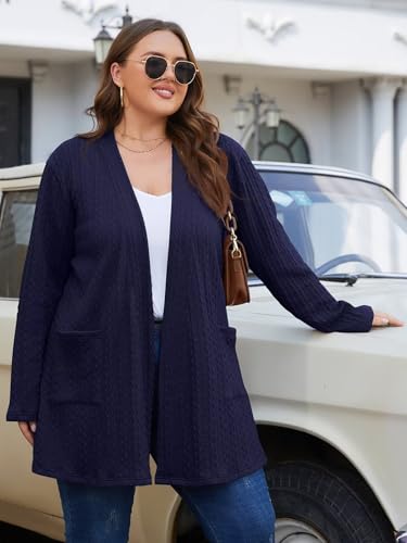 Image of BELAROI Plus Size Cardigan Sweaters for Women 2026 Pockets