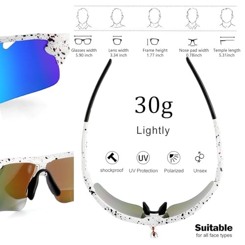 Image of BangLong Polarized UV400 Sports Sunglasses with 5 Lenses for Men Women