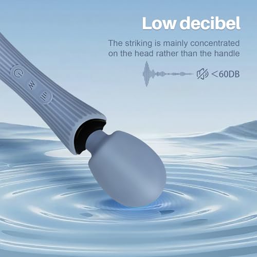 Handheld Massager for Muscle Relief - Portable, Waterproof, Soft Silicone, USB Rechargeable with 12 Vibration Patterns & 3 Speeds - Targets Back, Foot, Arm Pain (Dove Blue) - Image 6