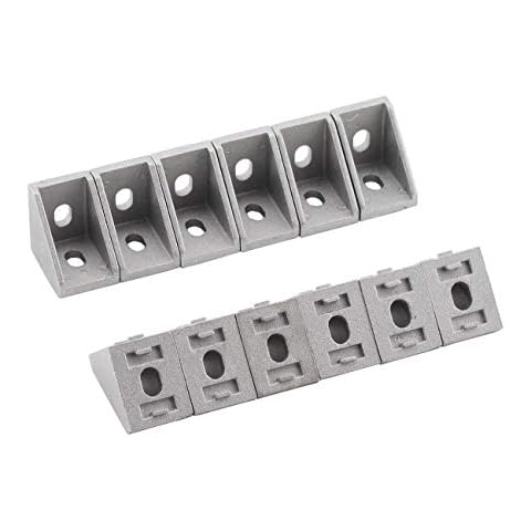 PZRT 12-Pack Aluminum Profile Corner Bracket,15mm x 20mm L Shape Right Angle Joint Bracket Fastener,for 1515 Series Standard 6mm Slot Aluminum Extrusion Profile Cover