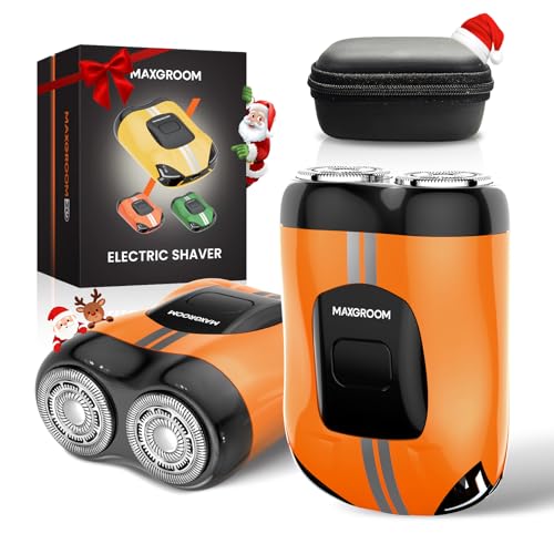 MAXGROOM Bart Rasierer Herren Elektrisch,IPX7 Mini Elektrorasierer Herren,8000RPM Trockenrasierer Herren,60Min Schnelllade-Travel Shaver,Rasierapparat Herren Elektrisch mit Selbstschleifklingen