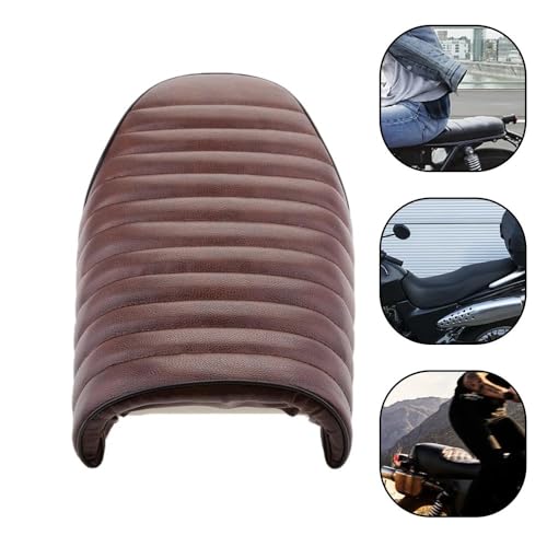 Asiento joroba de cuero para moto custom con base universal 2
