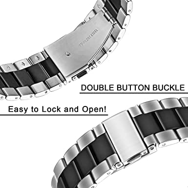 Compatible with Vivomove Trend Bands,Stainless Steel Metal Replacement Strap Bracelet for Garmin Venu Sq 2/Sq/Venu/Venu 2 Plus/Approach S12/S40/Approach S42/D2 Air/Forerunner 55/645/245/Vivomove Style - Image 4