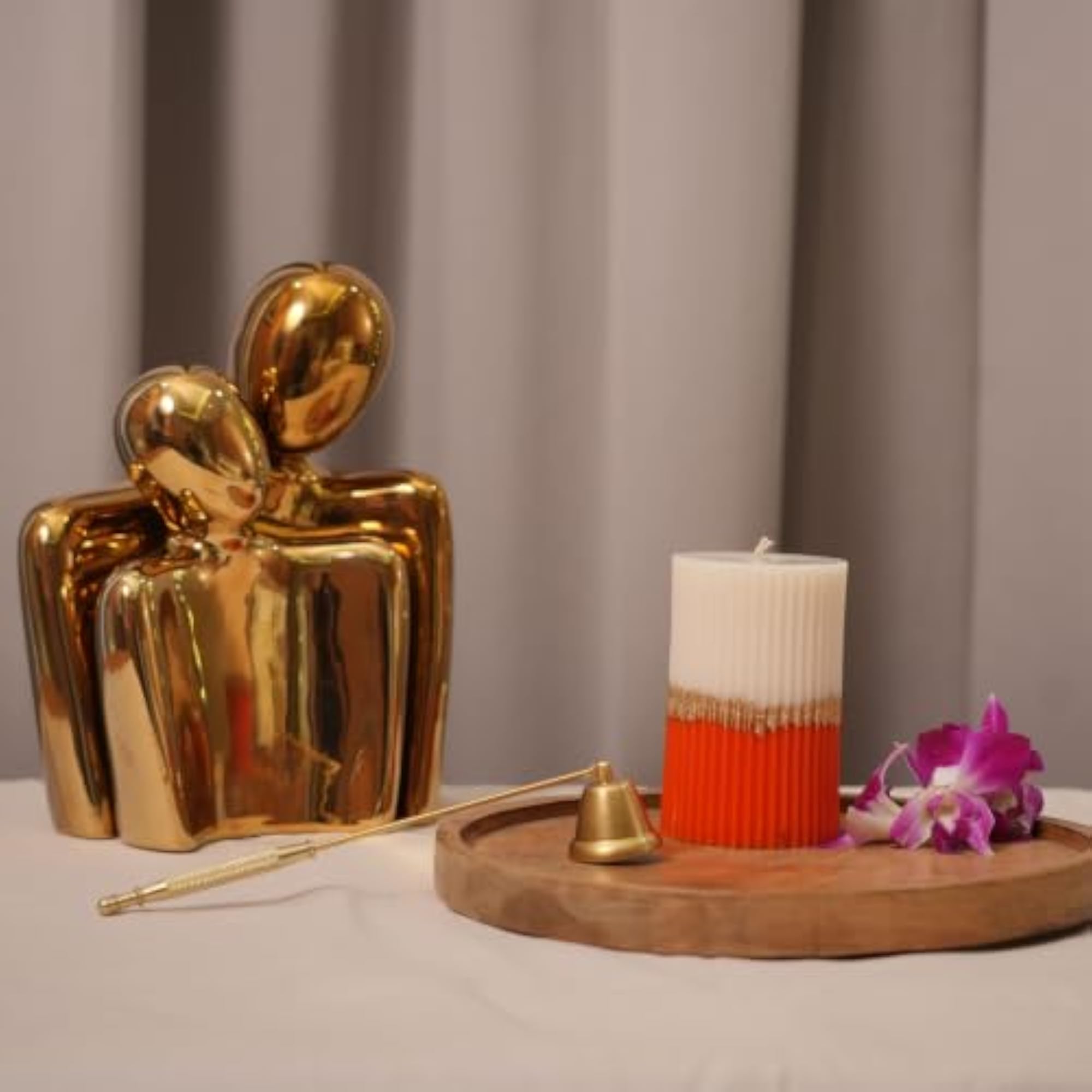 Eclipse Collection Premium Scented Pillar Candle, Orange