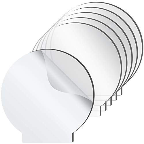 6 Pieces 2 mm Acrylic Sheet Transparent LED Film for LED Light Base Thick Clear Screen with Protective Film Acrylic Blanks for Galentines Day Table Signs DIY Display Craft(Round)