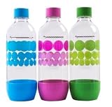 Sodastream Lot de 3 bouteilles originales Bleu, rose et vert 1 litre