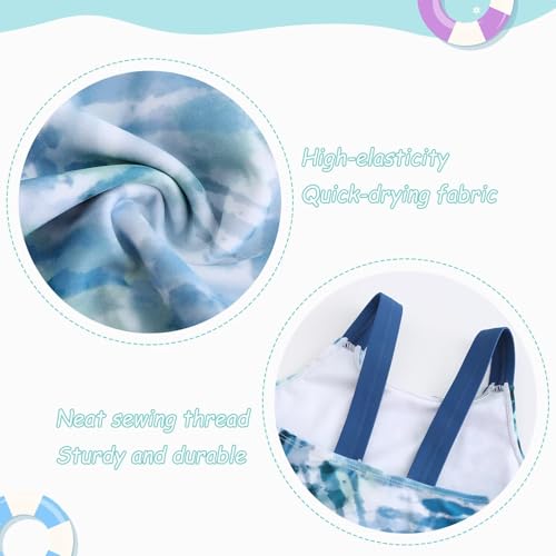 Image of Girls One Piece Swimsuits Tie Dye Bathing Suit Hawaiian Summer Swimwear for Girls 3-16 Years