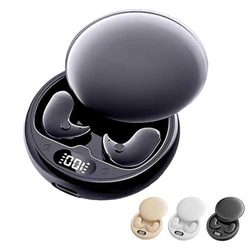 Reiteag Mindbuds - die Unsichtbaren Earbuds Ohnedruckgefühl mit LED - Ladecase & Anzeige Mini-Bluetooth-Kopfhörer Entwickelt für Ruhige Momente zum Schlafen und Arbeiten