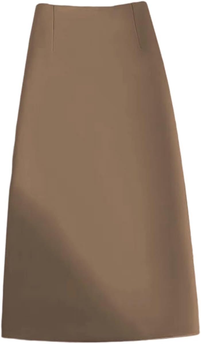 High Waisted Skirts for Women's Business Casual Pencil Midi Skirt Split Back Elegant Slim Fit Work Fashion Skirt