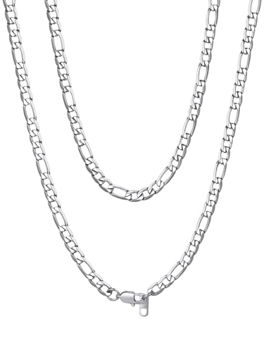 Men Women Figaro Chain Stainless Steel Neck Chain 6mm 22 inch