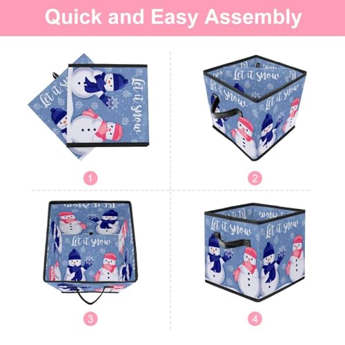 Bacs avec poignées cube de rangement pliable motif Noël