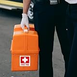 First Aid Kit Sign Sticker, 10 Pack Self Adhesive First Aid Decal Emergency for Medical Cross Emergency Box Hospital Ambulance, 5 x 5 Inches Vinyl Waterproof.