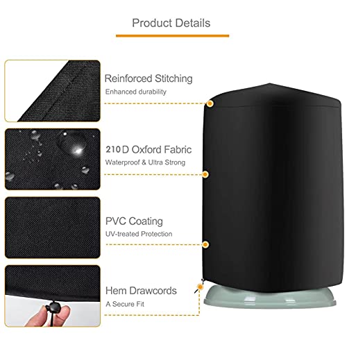Yumna Fountain Cover 210D Oxford Waterproof Dustproof Cover, Heavy Duty Waterproof Bird Bath Cover, 100 Weather Resistant Water Fountain Cover For Winter Outdoor Garden Fountain Statue, 89X61Cm #TOP7