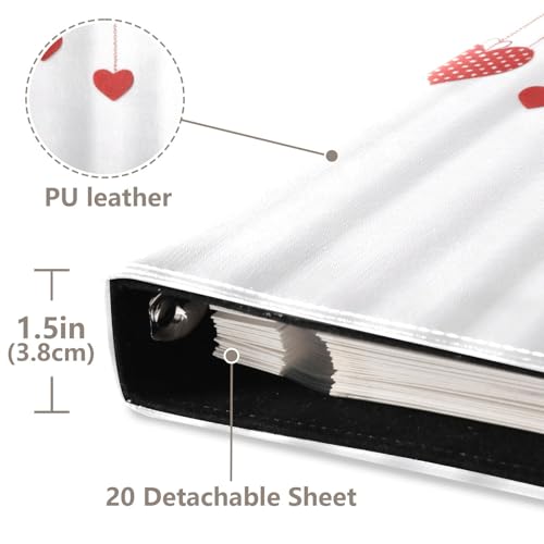 Álbum de fotos adhesivo para manualidades DIY con corazones románticos para San Valentín, encuadernador de 3 anillos, 40 páginas, 8x10 para recuerdos miniatura 4