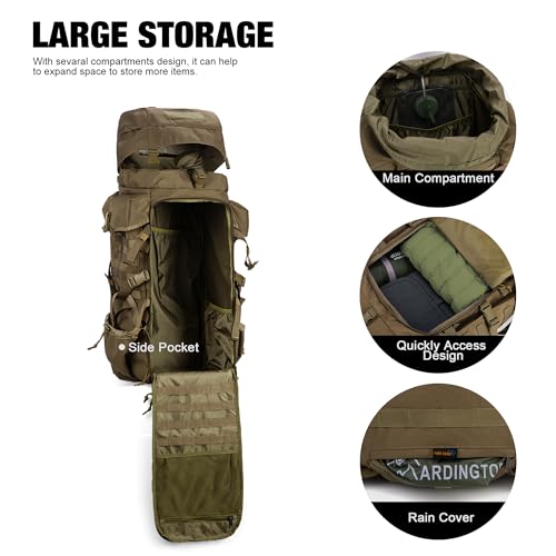Mardingtop USM6480KHAKI 70L Internal Frame Backpack thumb #3