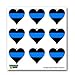 Thin Blue Line Heart - Police Policemen - Set of 9 - Window Bumper Laptop Stickers