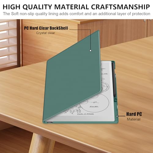 Image of Case Compatible with Remarkable Paper Pro 11.8 Paper Tablet 2024 Released, Folio Protective Case with Pen Holder,Green