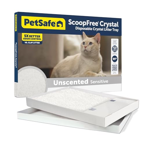 PetSafe ScoopFree Crystal Cat Litter & Refill Tray with Lid, Fragrance Free, 4.3 Lb Bag with Tray