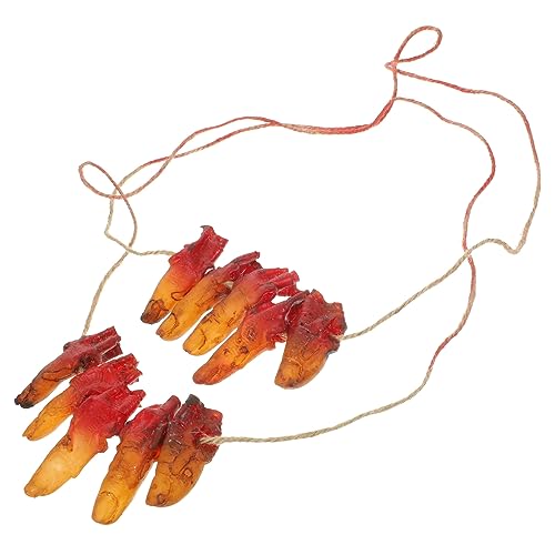 Collier d'Halloween à 5 pendentifs hyperréalistes de doigts coupés et chair sanglante