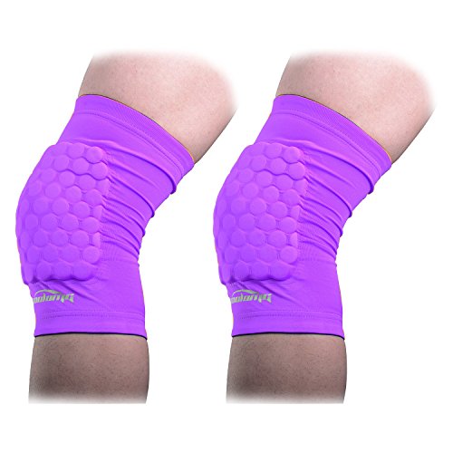COOLOMG Basketball Knee Pad for Kids Youth Adult, Compression Anti-slip Knee Sleeve for Baseball Volleyball Football, Sports Knee Protector (1 Pair)