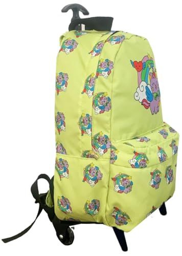 Kit Mochila Escolar Infantil Gatinha Unicórnio Arco-íris Rodinhas Impermeável Menina Lancheira Térmi