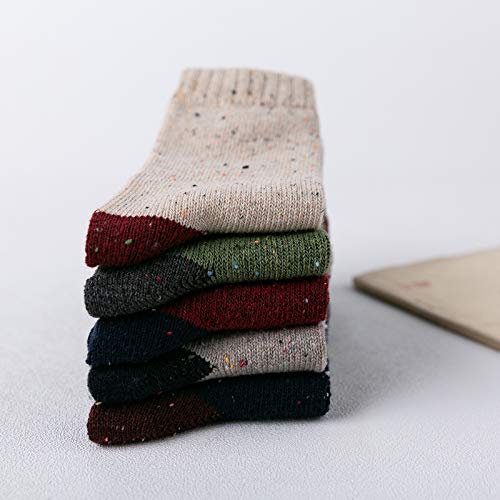 Womens Wool Socks Winter Warm Athletic Crew Long Fall Socks Thick Indoor Socks Hiking Sports Socks B (5/Multicolor) #TOP3