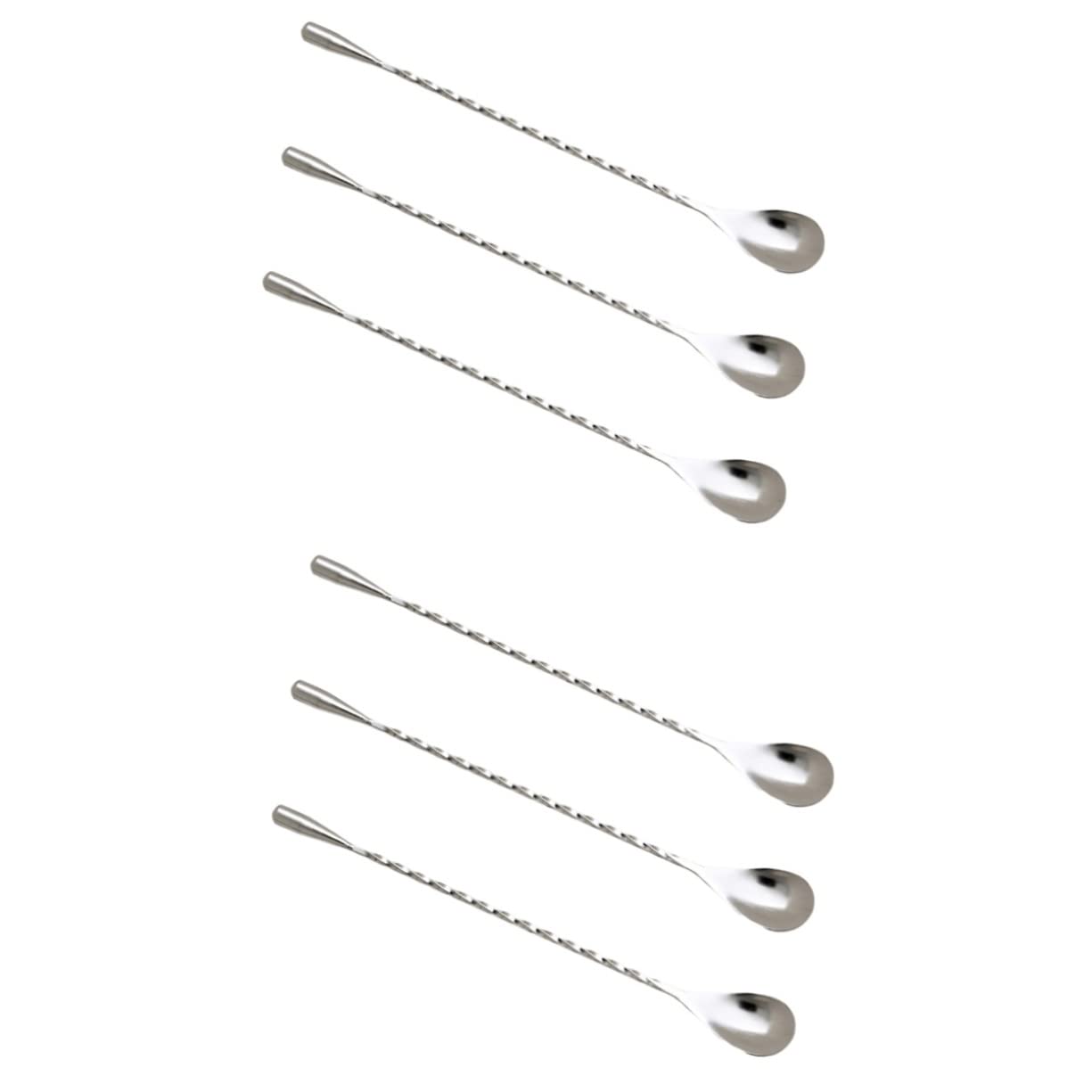 TOPBATHY 6 Pezzi Cucchiai Per Ghiaccio Cucchiai Per Mescolare Per Mescolare Manico Lungo Barra A Spirale o In Acciaio Inossidabile o Da Cocktail Da