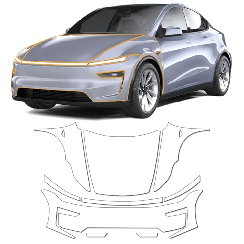 for Tesla Model Y Juniper 2025 2026 Full Front PreCut PPF Paint Protection Film 8.5 Mil TPU PPF Clear Car HD Scratch External Accessories (Transparent) Fender Head Part Film