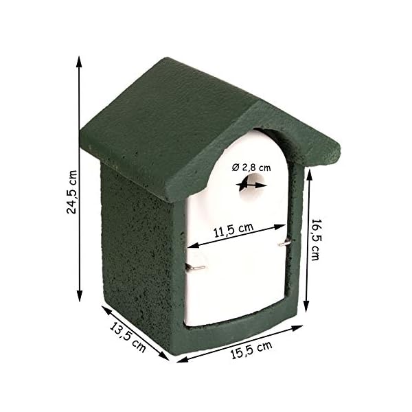 BigDean Nisthöhle Nistkasten Kleinvögel Einflugloch 28 mm Meisenkasten Meisen Kasten Vogelhaus Holzbeton – Bild 8