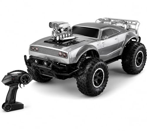 Image of Remote Control Sports Car & Off-Road SUV Toy for Kids, High Speed RC Racing with Wireless Remote, Realistic Lights & Premium Design Gift for Boys Girls (White-Rock Crawler)