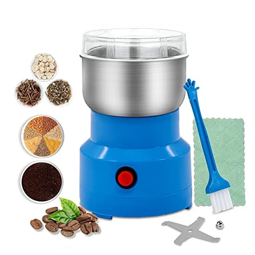 JUTTIRA Mini Electric grinder for spices and seeds Extra fine smash grinder 150W 10s Rapid Grinding Spices, Seasonings, Seed, Condiment, Blue