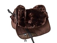 Engel Reitsport | FELLSA-R3-MOC | Hochwertiger Fellsattel | echtes Merino Lammfell | baumloses Bare-Back-pad | Gr. Ibero Farbe Mocca braun