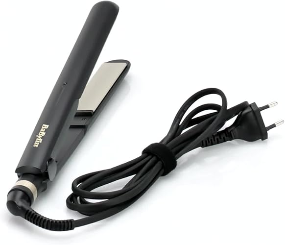 Bild 5 - BaByliss Ceramic Straight Hair Glätteisen -Styler zum Glätten und Locken, Universalspannung für Reisen, sanftes Styling, Hitzeschutzmatte, 2 Temperaturstufen (200°C - 230°C), Schwarz, ST089E