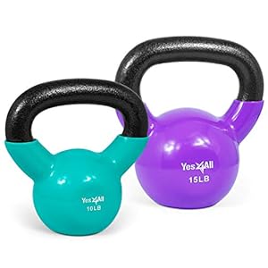 Yes4All Kettlebell in ghisa rivestita in vinile
