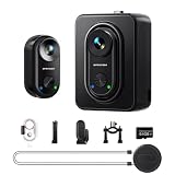 Apexcam K70 Pequeña Cámara Deportiva 4K/20MP con 64GB Tarjeta WiFi POV Vlogging Cámara con EIS Impermeable 30M Cámara Subacuática y 1300mAh Expansion Module con Varios Accesorios para Deportes