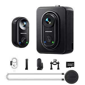 Apexcam K70 mit 64G Karte 4K mini Action cam POV Camera EIS Bildstabilisierung WLAN bodycam 30m wasserdichte Unterwasserkamera mit aufladbarem Action-Pod, Vlogging Camera für Radfahren, Reisen