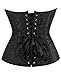 Alivila.Y Fashion Womens Sexy Brocade Vintage Corset Overbust Bustier Top Corsets 810-Black-2XL