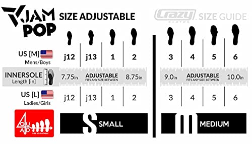 Crazy Skates Adjustable Roller Skates For Boys And Girls - Jam Pop Series - Size Adjustable To Fit 4 Sizes - Black (Size: Medium | Us Mens 3-6 | Us Ladies 3-6 | Eu 35-38) #TOP3