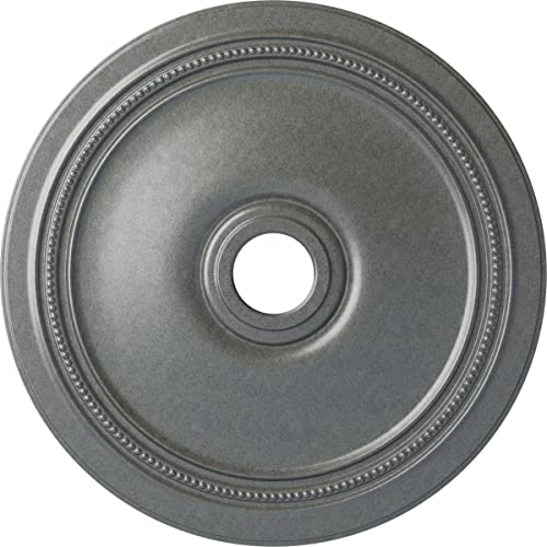 Image of Ekena Millwork CM24DIPLS Diane Ceiling Medallion, 24 inchOD x 3 5 /8 inchID x 1 1 /4 inchP (Fits Canopies up to 6 1 /4 inch), Hand-Painted Platinum