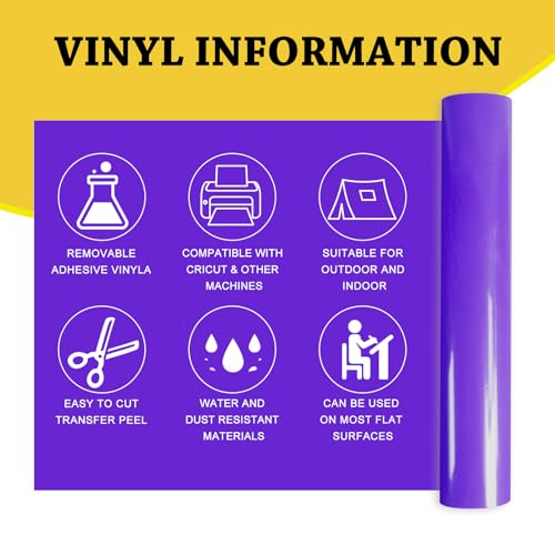 UCEC 52Pack Removable Vinyl Sheets Compatible with Cricut Maker 4/Maker 3/Explore 3/Explore 4, 22 Color Permanent Vinyl 13"x12" Self Adhesive Vinyls Sheets for DIY Projects Scrapbooking Cup Decoration by UCEC - Image 4