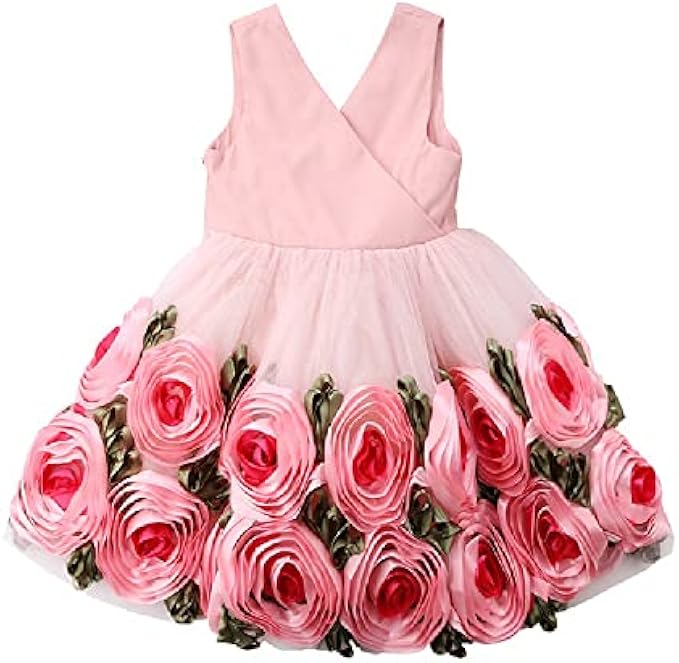 Quenny Girls' umbrella princess dress baby gauzy gown skirt girls' dress girls' festival celebration performance wear