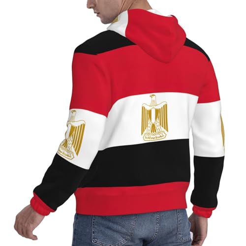 nanger Egyptian Flag Print Men'S Casual Hooded Sweatshirt, Thin Fleece Long Sleeve Hoodie Pullover With Pocket4