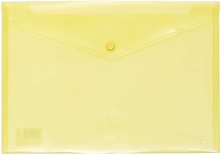 Grafoplas | Sobre Plástico con Cierre Clic | Ecoplás | Tamaño Folio | Color Amarillo Traslúcido | 33,4x23,5cm | Polipropileno | Perfecto para Documentos Escolares, Domésticos y de Oficina A4 y Folio