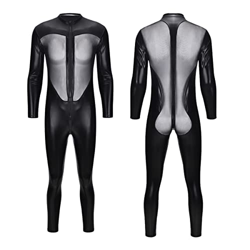 YUFEIDA Mens Suspenders Wrestling Singlet Leotard Thong Bodysuit Jumpsuit Briefs Swimwear Medium
