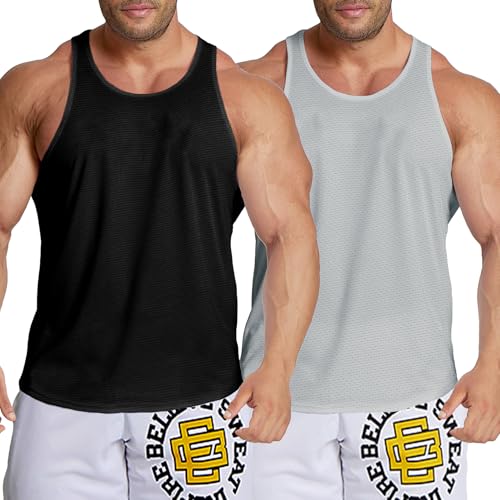 Camiseta de tirantes hombre deportiva transpirable y ropa de malla de secado rápido
