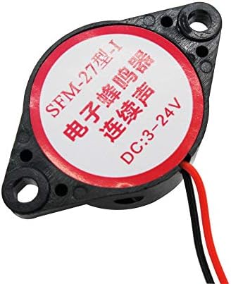 mxuteuk 6pcs DC 3-24V Wired Electronic Buzzer Alarm Sounder Speaker Beep Tone Continuous Sound SFM-27-I