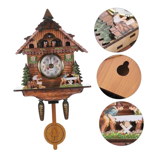 Horloge murale coucou en bois pour chambre et salon style vintage chaleureux - 4