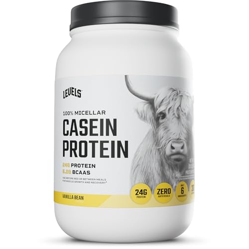 Levels 100% Micellar Casein Protein, Hormone Free, Vanilla Bean, 2LB