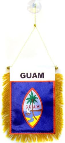 Wholesale lot 12 Guam Mini Flag 4''x6'' Window Banner w/suction cup - Party Decorations Supplies For Parades - Prime Outside, Garden, Men Cave Decor Flag